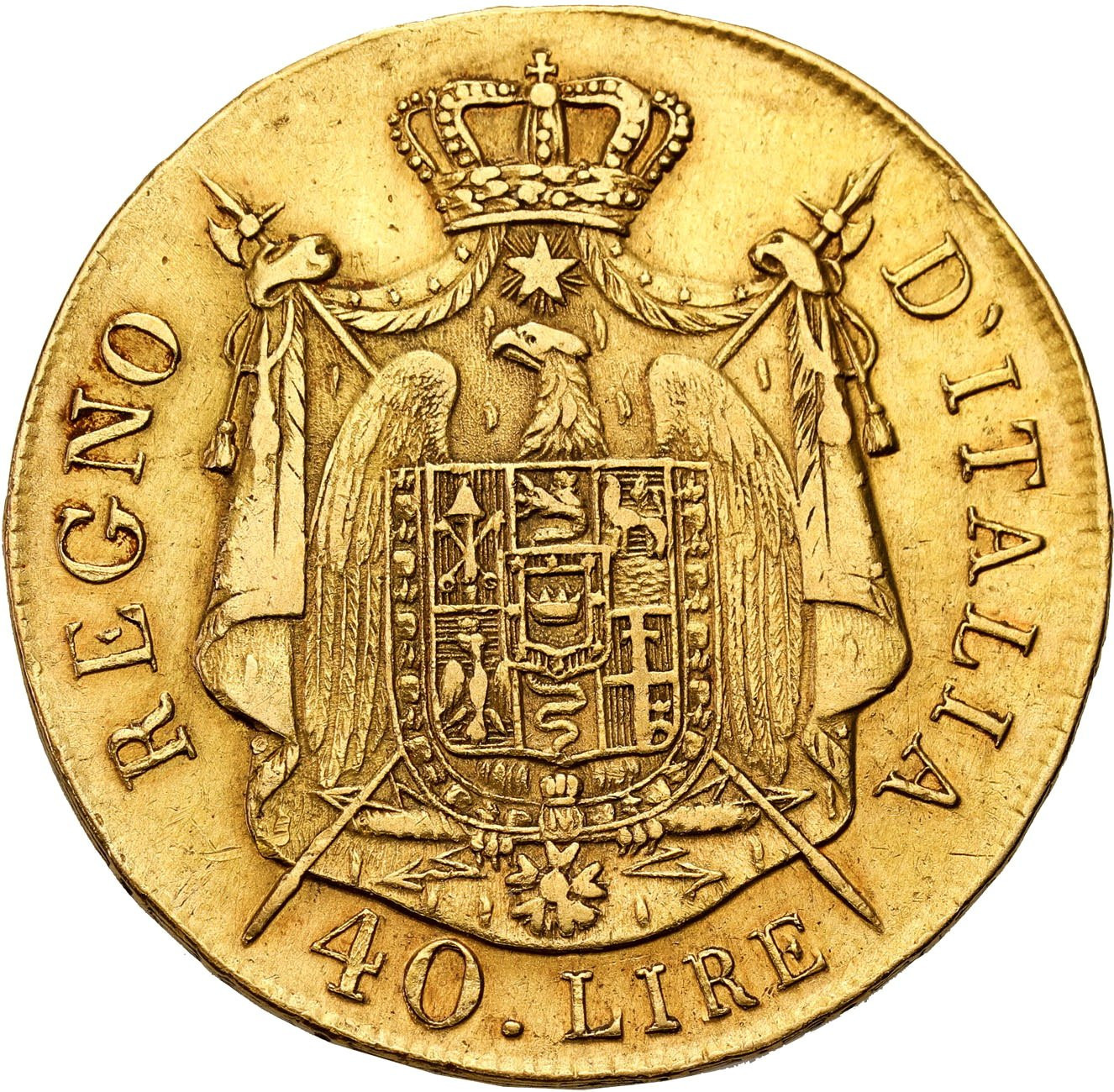 Włochy Napoleon I Bonaparte (1805-1814). 40 Lirów 1808 M Mediolan